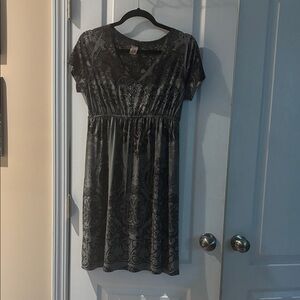 Black and Gray Patterned Dress
